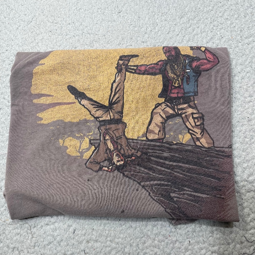 Mr T Shirt Mens Extra Large Brown Fool King Lion King 80s TV‎ Show Distressed
